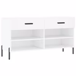vidaXL Shoe Bench Shoe Storage Cabinet Shoe Rack Brown Oak Engineered Wood - white