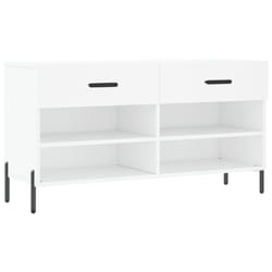 vidaXL Shoe Bench Shoe Storage Cabinet Shoe Rack Brown Oak Engineered Wood - white