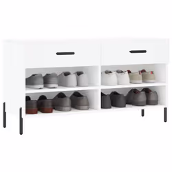 vidaXL Shoe Bench Shoe Storage Cabinet Shoe Rack Brown Oak Engineered Wood - white