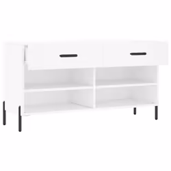 vidaXL Shoe Bench Shoe Storage Cabinet Shoe Rack Brown Oak Engineered Wood - white - Additional view 4