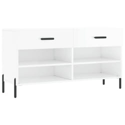 vidaXL Shoe Bench Shoe Storage Cabinet Shoe Rack Brown Oak Engineered Wood - high gloss white