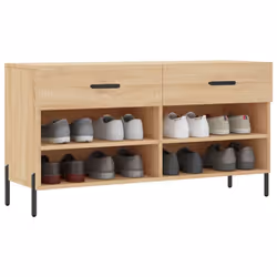 vidaXL Shoe Bench Shoe Storage Cabinet Shoe Rack Brown Oak Engineered Wood - sonoma oak