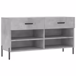 vidaXL Shoe Bench Shoe Storage Cabinet Shoe Rack Brown Oak Engineered Wood - concrete grey