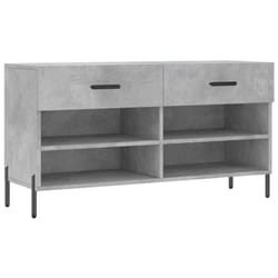 vidaXL Shoe Bench Shoe Storage Cabinet Shoe Rack Brown Oak Engineered Wood - concrete grey