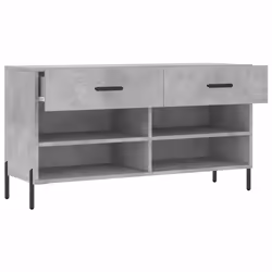vidaXL Shoe Bench Shoe Storage Cabinet Shoe Rack Brown Oak Engineered Wood - concrete grey - Additional view 4