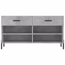 vidaXL Shoe Bench Shoe Storage Cabinet Shoe Rack Brown Oak Engineered Wood - concrete grey - Additional view 5