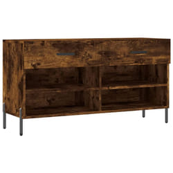 vidaXL Shoe Bench Shoe Storage Cabinet Shoe Rack Brown Oak Engineered Wood - smoked oak