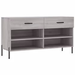 vidaXL Shoe Bench Shoe Storage Cabinet Shoe Rack Brown Oak Engineered Wood - grey sonoma