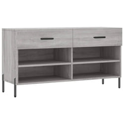 vidaXL Shoe Bench Shoe Storage Cabinet Shoe Rack Brown Oak Engineered Wood - grey sonoma