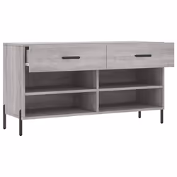 vidaXL Shoe Bench Shoe Storage Cabinet Shoe Rack Brown Oak Engineered Wood - grey sonoma - Additional view 4
