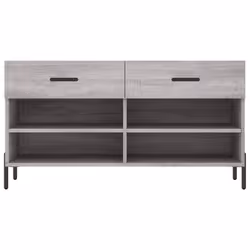 vidaXL Shoe Bench Shoe Storage Cabinet Shoe Rack Brown Oak Engineered Wood - grey sonoma - Additional view 5