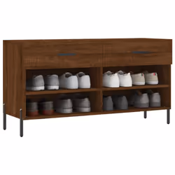 vidaXL Shoe Bench Shoe Storage Cabinet Shoe Rack Brown Oak Engineered Wood