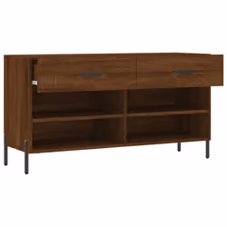 vidaXL Shoe Bench Shoe Storage Cabinet Shoe Rack Brown Oak Engineered Wood - Additional view 4