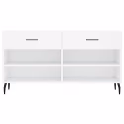 vidaXL Shoe Bench Shoe Cupboard Shoe Storage Shoe Rack Black Engineered Wood - white - Additional view 5