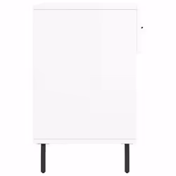 vidaXL Shoe Bench Shoe Cupboard Shoe Storage Shoe Rack Black Engineered Wood - high gloss white - Additional view 6