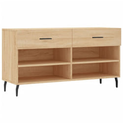 vidaXL Shoe Bench Shoe Cupboard Shoe Storage Shoe Rack Black Engineered Wood - sonoma oak