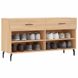 vidaXL Shoe Bench Shoe Cupboard Shoe Storage Shoe Rack Black Engineered Wood - sonoma oak - Additional view 2