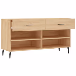 vidaXL Shoe Bench Shoe Cupboard Shoe Storage Shoe Rack Black Engineered Wood - sonoma oak - Additional view 4