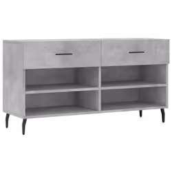 vidaXL Shoe Bench Shoe Cupboard Shoe Storage Shoe Rack Black Engineered Wood - concrete grey