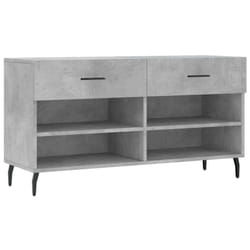 vidaXL Shoe Bench Shoe Cupboard Shoe Storage Shoe Rack Black Engineered Wood - concrete grey