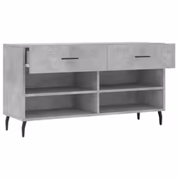 vidaXL Shoe Bench Shoe Cupboard Shoe Storage Shoe Rack Black Engineered Wood - concrete grey - Additional view 4
