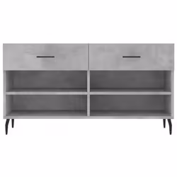 vidaXL Shoe Bench Shoe Cupboard Shoe Storage Shoe Rack Black Engineered Wood - concrete grey - Additional view 5