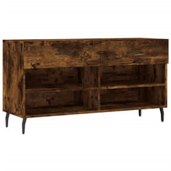 vidaXL Shoe Bench Shoe Cupboard Shoe Storage Shoe Rack Black Engineered Wood - smoked oak