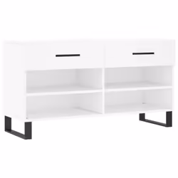 vidaXL Shoe Bench Shoe Cupboard Shoe Storage Shoe Rack Black Engineered Wood - white