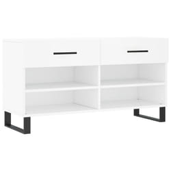 vidaXL Shoe Bench Shoe Cupboard Shoe Storage Shoe Rack Black Engineered Wood - white