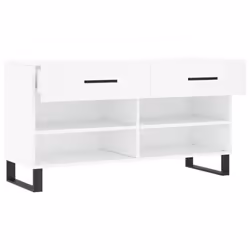 vidaXL Shoe Bench Shoe Cupboard Shoe Storage Shoe Rack Black Engineered Wood - white - Additional view 4