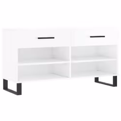 vidaXL Shoe Bench Shoe Cupboard Shoe Storage Shoe Rack Black Engineered Wood - high gloss white