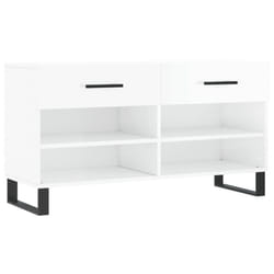 vidaXL Shoe Bench Shoe Cupboard Shoe Storage Shoe Rack Black Engineered Wood - high gloss white