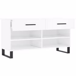 vidaXL Shoe Bench Shoe Cupboard Shoe Storage Shoe Rack Black Engineered Wood - high gloss white - Additional view 4