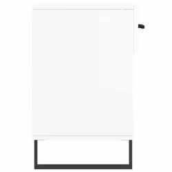 vidaXL Shoe Bench Shoe Cupboard Shoe Storage Shoe Rack Black Engineered Wood - high gloss white - Additional view 6