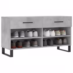 vidaXL Shoe Bench Shoe Cupboard Shoe Storage Shoe Rack Black Engineered Wood - concrete grey - Additional view 2
