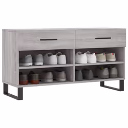 vidaXL Shoe Bench Shoe Cupboard Shoe Storage Shoe Rack Black Engineered Wood - grey sonoma - Additional view 2