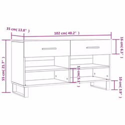 vidaXL Shoe Bench Shoe Cupboard Shoe Storage Shoe Rack Black Engineered Wood - grey sonoma - Additional view 3