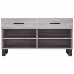 vidaXL Shoe Bench Shoe Cupboard Shoe Storage Shoe Rack Black Engineered Wood - grey sonoma - Additional view 5