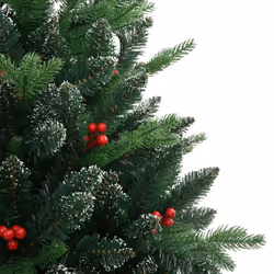 vidaXL Artificial Hinged Christmas Tree Pre Lit Artificial Tree Xmas Decor - 210 cm - Additional view 4