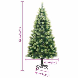 vidaXL Artificial Hinged Christmas Tree Xmas Tree with Stand Christmas Decor - 240 cm - Additional view 8