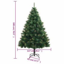 vidaXL Artificial Hinged Christmas Tree Xmas Tree with Stand Christmas Decor - 180 cm