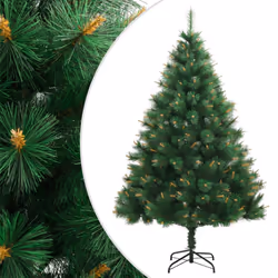 vidaXL Artificial Hinged Christmas Tree Xmas Tree with Stand Christmas Decor - 240 cm