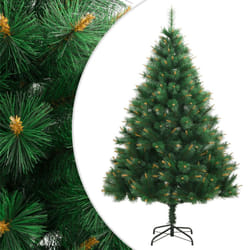 vidaXL Artificial Hinged Christmas Tree Xmas Tree with Stand Christmas Decor - 240 cm