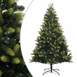 vidaXL Artificial Hinged Christmas Tree Xmas Tree with Stand Christmas Decor - 240 cm