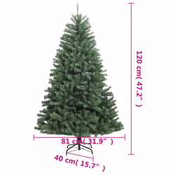 vidaXL Artificial Hinged Christmas Tree Christmas Decoration with Stand - 120 cm