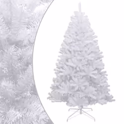 vidaXL Artificial Hinged Christmas Tree Christmas Decoration with Flocked Snow - white, 270 cm
