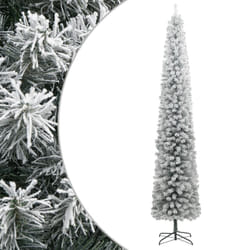 vidaXL Slim Artificial Christmas Tree Decoration Artificial Tree Xmas Tree - green and white, 300 cm