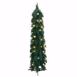 vidaXL Artificial Pre-lit Christmas Tree with LEDs Artificial Tree Decoration - green, 60 cm
