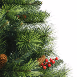 vidaXL Artificial Hinged Christmas Tree Pre Lit Xmas Tree with Cones & Berries - 150 cm - Additional view 4
