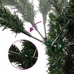 vidaXL Artificial Hinged Christmas Tree Pre Lit Xmas Tree with Cones & Berries - 240 cm